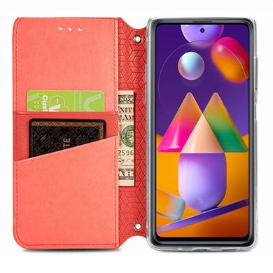 Кожаный чехол книжка GETMAN Mandala (PU) для Samsung Galaxy M31s (Красный)