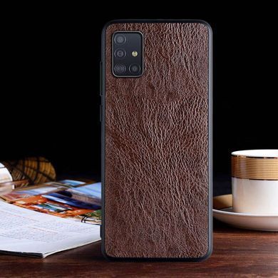 Кожаный чехол PU Retro classic для Samsung Galaxy A51 (Темно-коричневый)