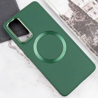 TPU чехол Bonbon Metal Style with MagSafe для Samsung Galaxy A35 (Зеленый / Pine green)