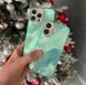 Мраморный Чехол для iPhone 12/12 Pro Marble Shine Green