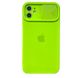 Чехол для iPhone 11 Silicone with Logo hide camera + шторка на камеру Green