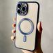 Чехол для iPhone 13 Matt Shining Case with Magsafe + стекло на камеру Titanium Blue