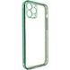 Прозорий силіконовий чохол глянсова окантовка Full Camera для Apple iPhone 12 Pro (6.1"") Зелений