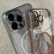 Чехол с блестками для Iphone 14 Pro Brilliant Magsafe Case + защита камеры Silver