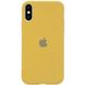 Чехол silicone case for iPhone X/XS с микрофиброй и закрытым низом Gold