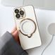 Чехол для iPhone 11 Glitter Holder Case Magsafe с кольцом подставкой + стекло на камеру White
