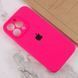 Чохол для Apple iPhone 13 Pro Max Silicone Full camera закритий низ + захист камери / Рожевий / Barbie pink