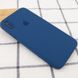 Чохол для iPhone X/Xs Silicone Full camera закритий низ + захист камери (Синій / Navy blue) квадратні борти