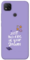 Чехол для Xiaomi Redmi 9C PandaPrint Just believe in your Dreams надписи