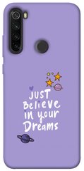 Чехол для Xiaomi Redmi Note 8T PandaPrint Just believe in your Dreams надписи