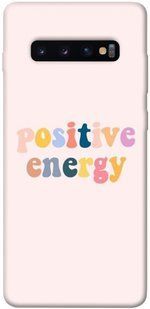 Чехол для Samsung Galaxy S10+ PandaPrint Positive energy надписи
