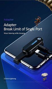 Перехідник USAMS US-SJ358 AU10 Lightning to 3.5mm, Черный