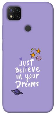 Чехол для Xiaomi Redmi 9C PandaPrint Just believe in your Dreams надписи