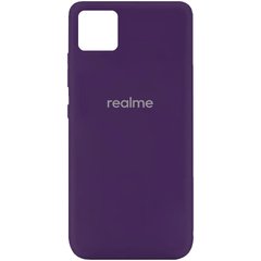 Чехол для Realme C11 Silicone Full с закрытым низом и микрофиброй Фиолетовый / Purple