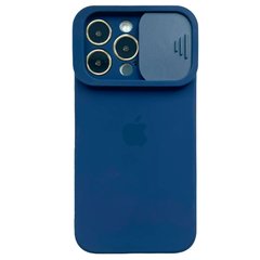 Чохол для iPhone 12 Pro Silicone with Logo hide camera + шторка на камеру Cobalt Blue