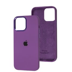 Чехол для iPhone 12 Pro Max Silicone Case Full (Metal Frame and Buttons) с металической рамкой и кнопками Purple