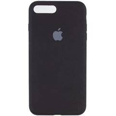 Чохол для Apple iPhone 7 plus / 8 plus Silicone Case Full з мікрофіброю і закритим низом (5.5 "") Чорний / Black