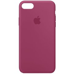 Чохол silicone case for iPhone 7/8 з мікрофіброю і закритим низом Малиновий / Pomegranate