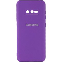 Чохол для Samsung Galaxy S10e Silicone Full camera закритий низ + захист камери Фіолетовий / Purple
