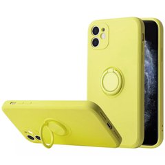 Чехол TPU Candy Ring Full Camera для Apple iPhone 12 (6.1"") Желтый / Yellow
