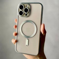 Чохол для iPhone 14 Pro Max Matt Shining Case with Magsafe + скло на камеру Silver