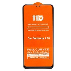 5D + (11d) скло для Samsung Galaxy А70 Black Повний клей, Черный