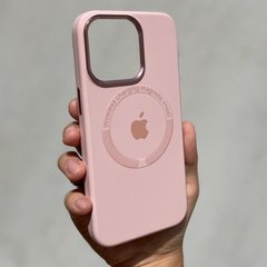 Чехол для iPhone 11 Silicone Case Full (Metal Frame and Buttons) with Magsafe с металлическими кнопками и рамкой Pink Sand