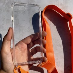 Чехол для iPhone 7 / 8 прозрачный с ремешком Orange