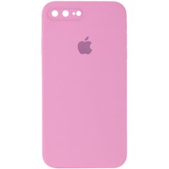 Чехол для Apple iPhone 7 plus / 8 plus Silicone Full camera закрытый низ + защита камеры (Розовый / Light pink) квадратные борты