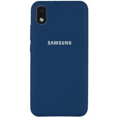 Чохол для Samsung Galaxy M01 Core / A01 Core Silicone Full Синій / Navy Blue з закритим низом і мікрофіброю
