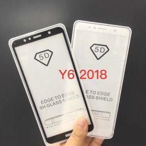 5D скло для Huawei Y6 2018 Чорне - Клей по всій площині