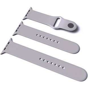 Силиконовый ремешок для Apple Watch Sport Band 38 / 40 (S/M & M/L) 3pcs (Серый / Mist Blue)
