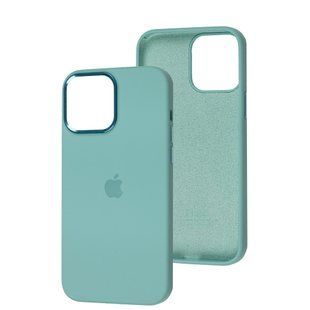 Чехол для iPhone 11 Pro Silicone Case Full (Metal Frame and Buttons) с металической рамкой и кнопками Marine Green