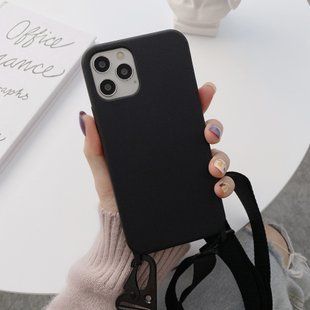 Чохол з ремінцем для iPhone 14 Pro Max Crossbody fibra з Мікрофіброю Black