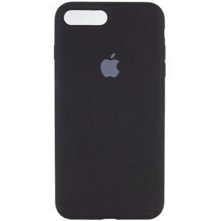 Чехол для Apple iPhone 7 plus / 8 plus Silicone Case Full с микрофиброй и закрытым низом (5.5"") Черный / Black
