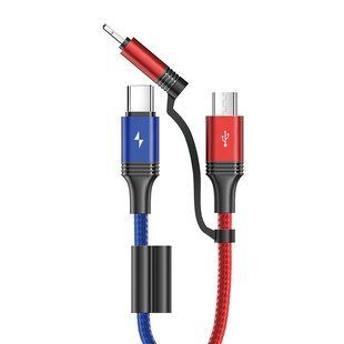 Кабель combo Micro USB/Lightning+Type-C JOYROOM S-M376 |1.3m, 3.5A|, Black