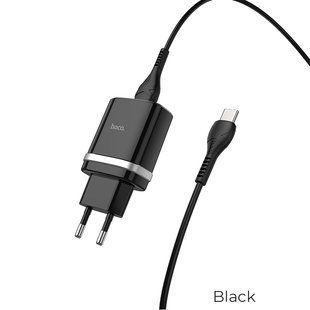 Адаптер мережевий HOCO Type-C cable Smart FCP / AFC C12Q | 1USB, 3A, 18W, QC3.0 | black
