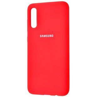 Чехол для Samsung Galaxy A50 / A50s / A30s Silicone Full красный c закрытым низом и микрофиброю