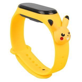 Силіконовий ремінець Cartoon Face для Xiaomi Mi Band 5 (Жовтий / Пікачу)