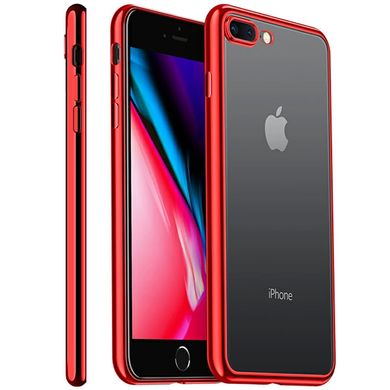 Прозрачный силиконовый чехол с глянцевой окантовкой Full Camera для Apple iPhone 7 plus/8 plus (5.5) Красный