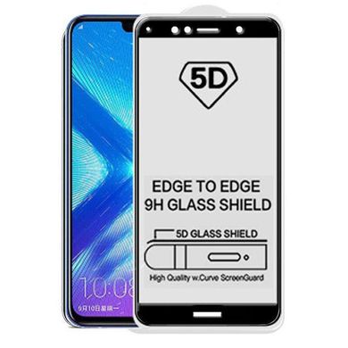 5D стекло для Huawei Y6 2018 Черное - Клей по всей плоскости