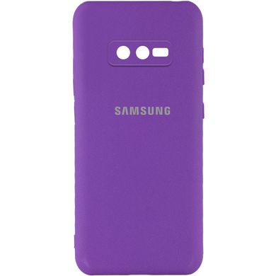 Чехол для Samsung Galaxy S10e Silicone Full camera закрытый низ + защита камеры Фиолетовый / Purple