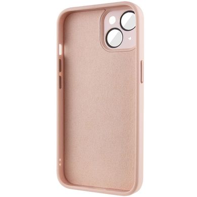 Чохол для iPhone 14 Plus  Скляний матовий + скло на камеру з мікрофіброю TPU+Glass Sapphire Midnight Pink Sand