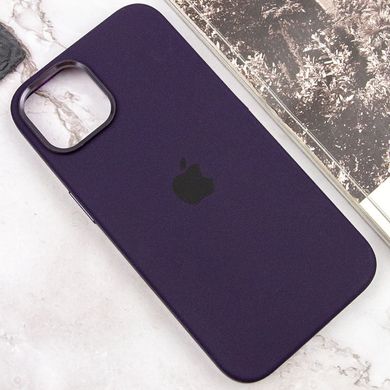 Чехол для iPhone 14 Pro Max Silicone Case Full (Metal Frame and Buttons) с металической рамкой и кнопками Dark Purple
