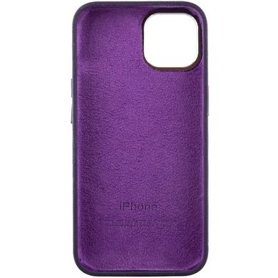 Чехол для iPhone 14 Pro Max Silicone Case Full (Metal Frame and Buttons) с металической рамкой и кнопками Dark Purple