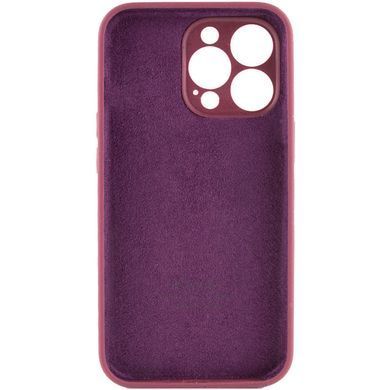 Чехол для Apple iPhone 13 Pro Max Silicone Full camera закрытый низ + защита камеры / Бордовый / Plum