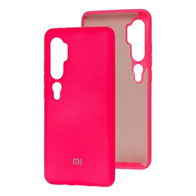 Чохол для Xiaomi Mi Note 10 Silicone Full рожевий з закритим низом і мікрофіброю
