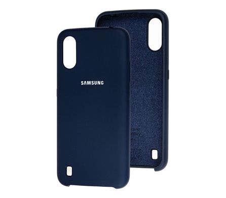 Чехол для Samsung Galaxy A01 (A015) Silky Soft Touch темно-синий