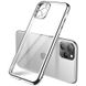 Прозрачный силиконовый чехол глянцевая окантовка Full Camera для Apple iPhone 12 Pro (6.1"") Серебряный
