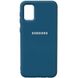 Чохол для Samsung A02s Silicone Full з закритим низом і мікрофіброю Синій / Cosmos Blue